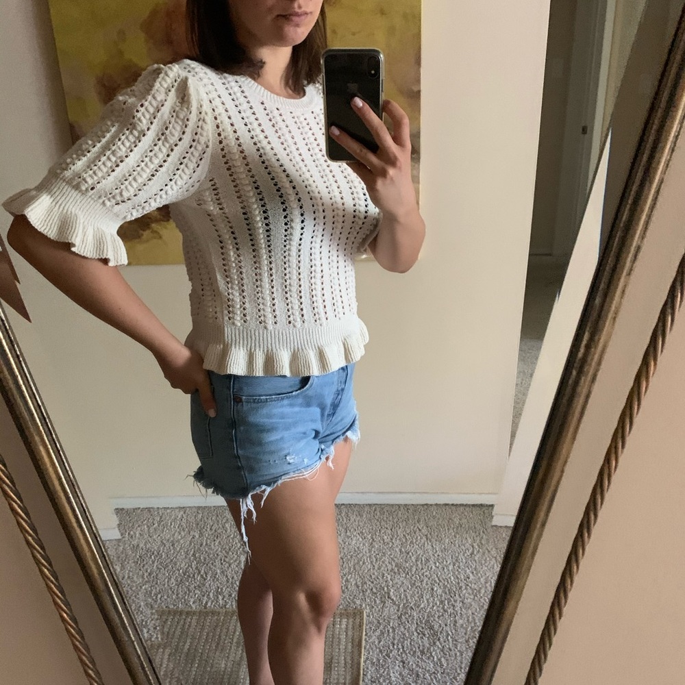 Zara Puff Sleeve Knit Top